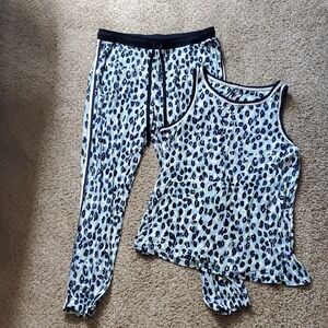 Secret Treasures Blue Leopard Print Tank & Jogger Sleep Set